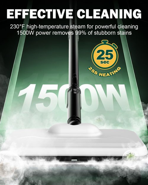 Powerful 11-in-1 Steam Mop Detachable Handheld Steam Cleaner for Hardwood Floors, Clothes, Windows, Tiles, Furniture, Carpet