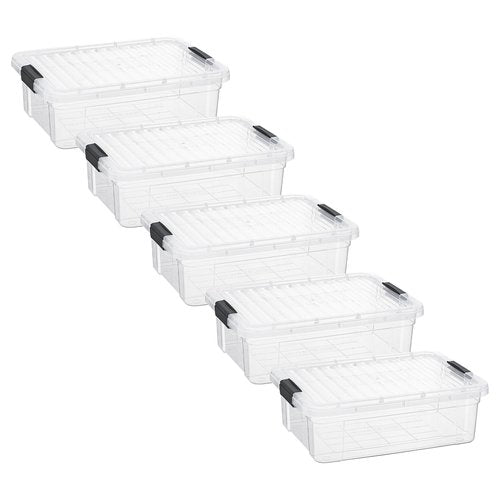 Superio Clear Storage Boxes with Lids, 7.4 Quart BPA Free Plastic Containers, Bins for Organizing, Stackable Crates, Organizer Totes for Home, Office, School, and Dorm