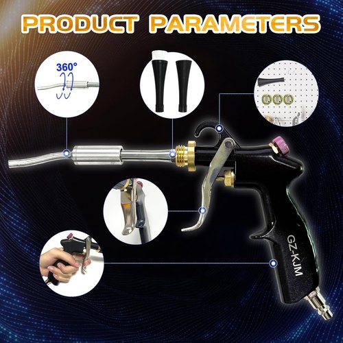 Air Blow Gun | High-Pressure Car Interior Cleaning Tool with Nozzle & Dusting Brush