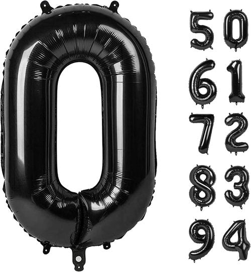 Black Number Balloon - 40 Inch 0 Balloon for Birthday Celebrations | Elegant Party Decor for All Ages