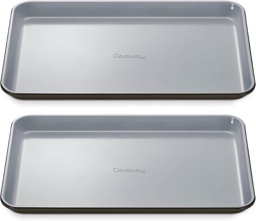 Caraway Non-Stick Ceramic Baking Sheet | Naturally Slick & Non-Toxic - Perfect for Baking & Roasting - Medium (15" x 10") - Black