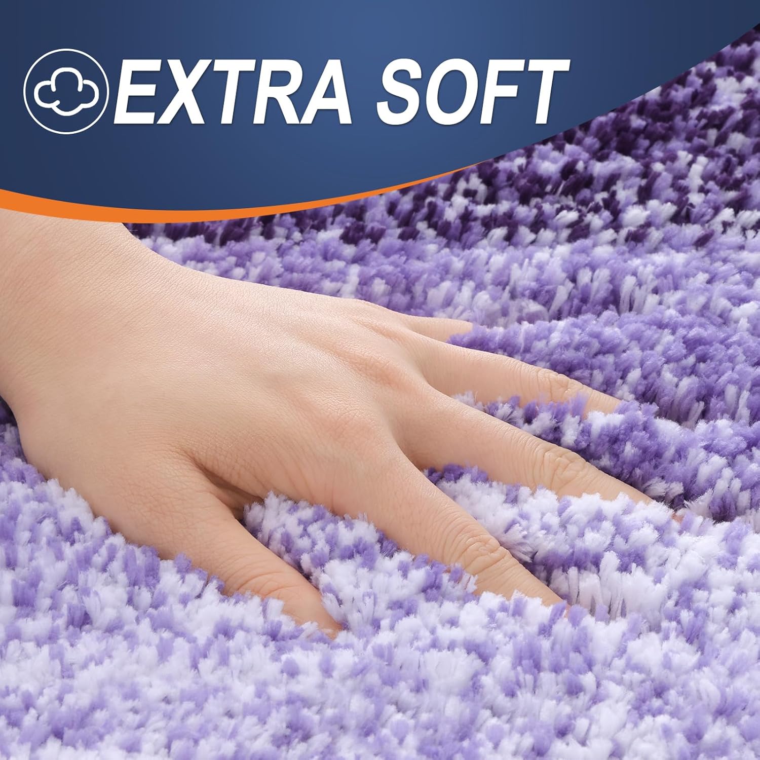 OLANLY Bathroom Runner Rug - Extra Soft Microfiber Mat 47x24 | Quick Dry, Washable, Rubber Backing, Violet