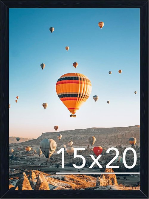 JCJMY 15x20 Picture Frame - Black Gallery Frame for Photos & Posters | Horizontal & Vertical Display