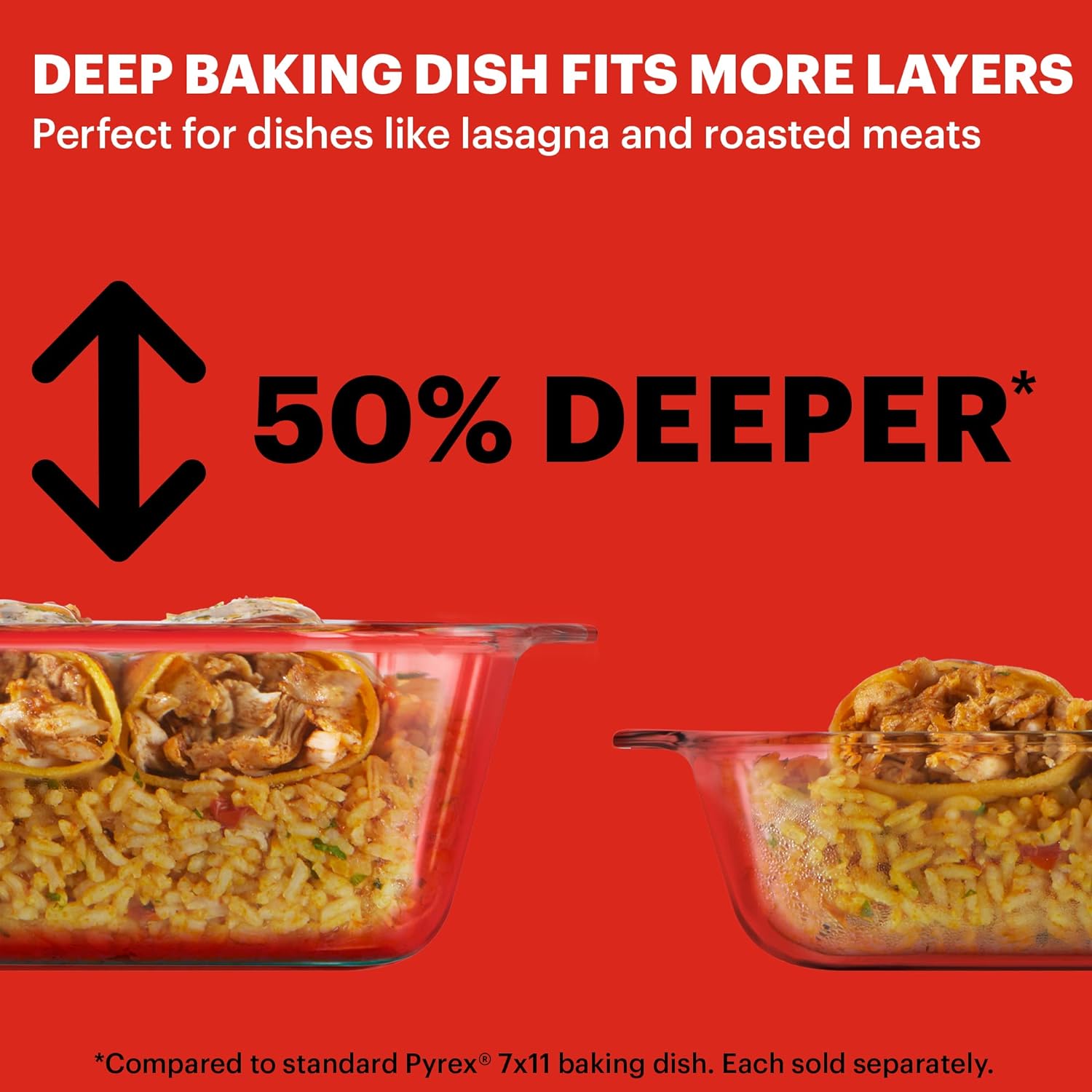 Pyrex Deep Glass Baking Dish - 9x13 Inch Casserole Dish with Lid | Oven, Freezer & Microwave Safe