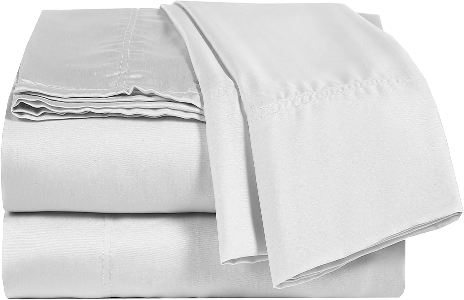 Skiennix Viscose Sheet Set - Luxuriously Soft 100% Rayon Bamboo | King Size, 4-Piece with Deep Pockets - White