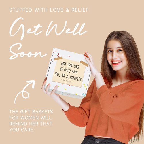 Get Well Gifts for Women, Sloth Gift for Women, Get Well Soon Care Package Self Care Gifts, Hug Feel Better Gift Basket with Stuffed Animal Sloth for Sick Friend After Surgery