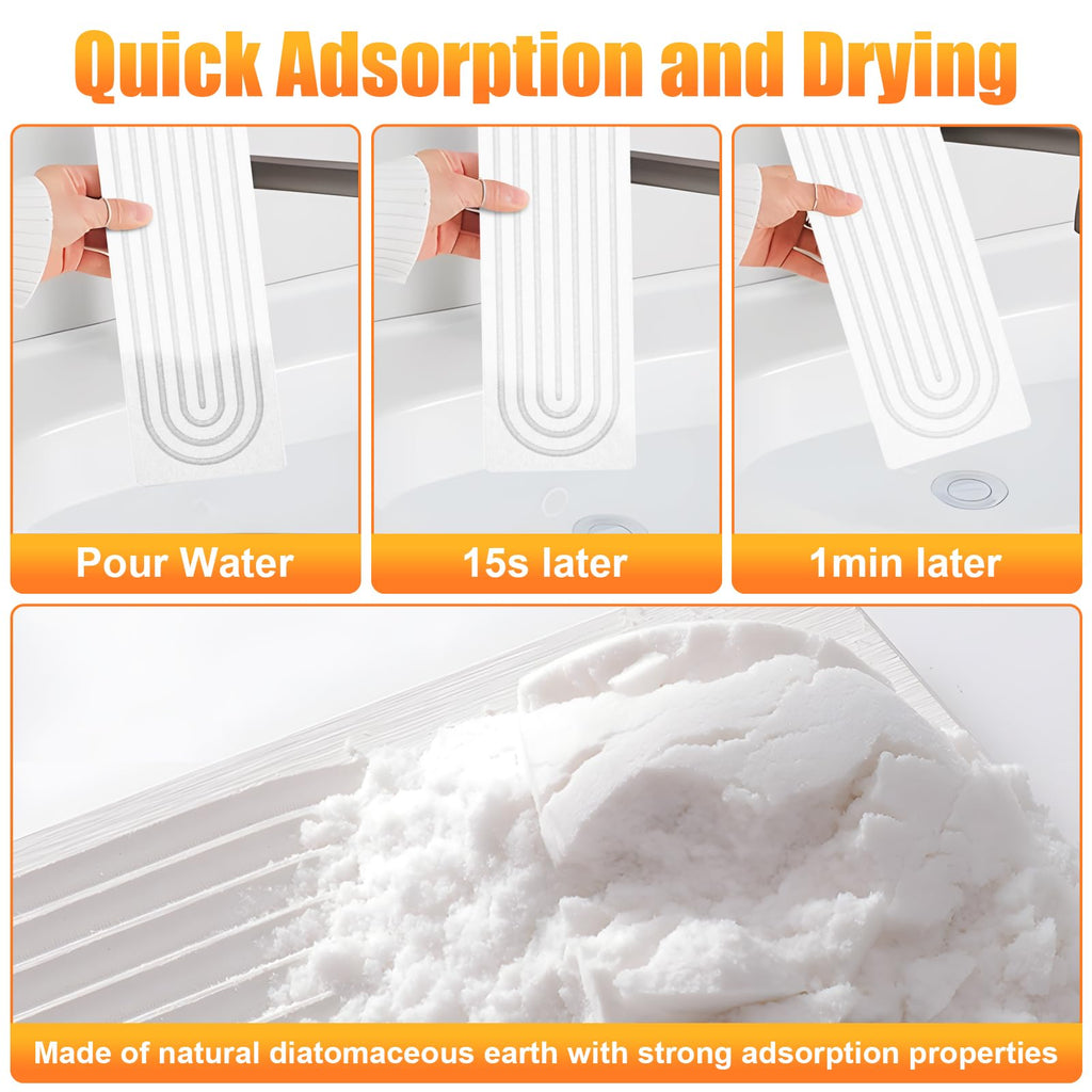 Kitchen Sink Faucet Mat, Super Absorbent Diatomaceous Earth kitchen Sink Mat Prevents Water Pooling in Sinks, Sink Splash Guard for Kitchen Bathroom Keeps Counrtops Dry (White)
