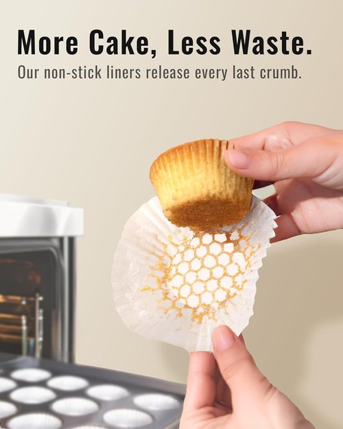 Bake Choice 200pcs White Cupcake Liners - Greaseproof Non-Stick Muffin Wrappers for Parties & Events