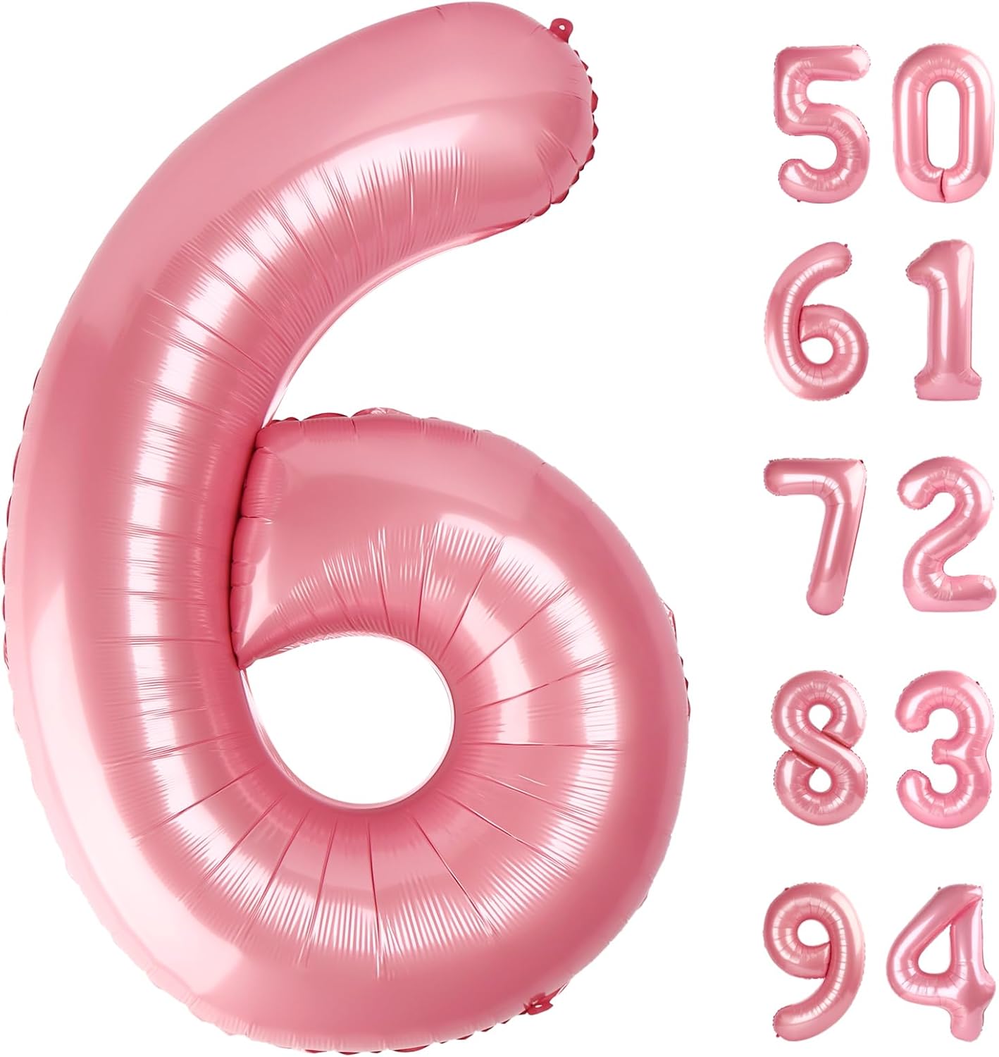 Pearlescent Pink Number 6 Balloon - 40 Inch Birthday Decoration | Pastel Pink Party Supplies