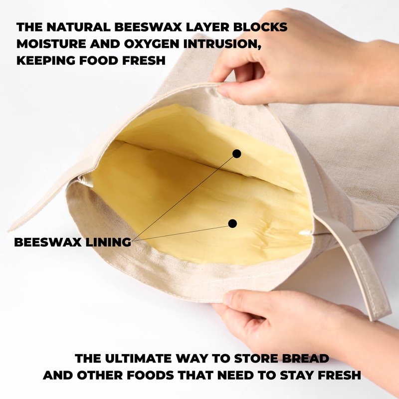 Beeswax Bread Bags for Homemade Bread. Beeswax Bags for Sourdough.（2 Pack). XL-12 * 17IN. ZSHLXM
