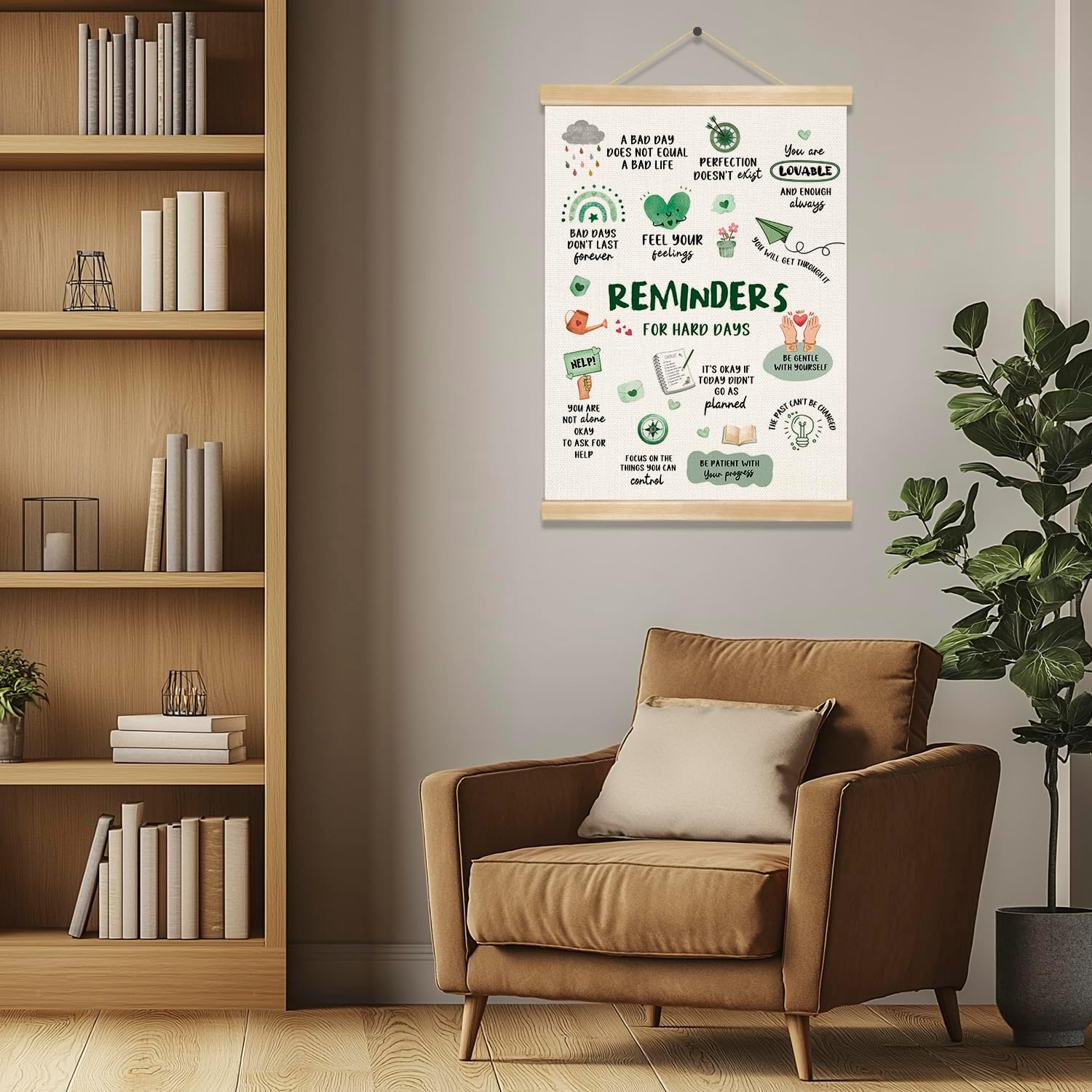 Reminders for Hard Days Inspirational Wall Art - Motivational Canvas Poster for Home & Office | 14x18.5 Inch