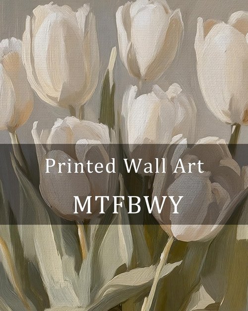 MTFBWY Vintage Tulip Wall Art - Sturdy Framed Botanical Canvas Print for Kitchen & Bedroom | 8x10 Inch