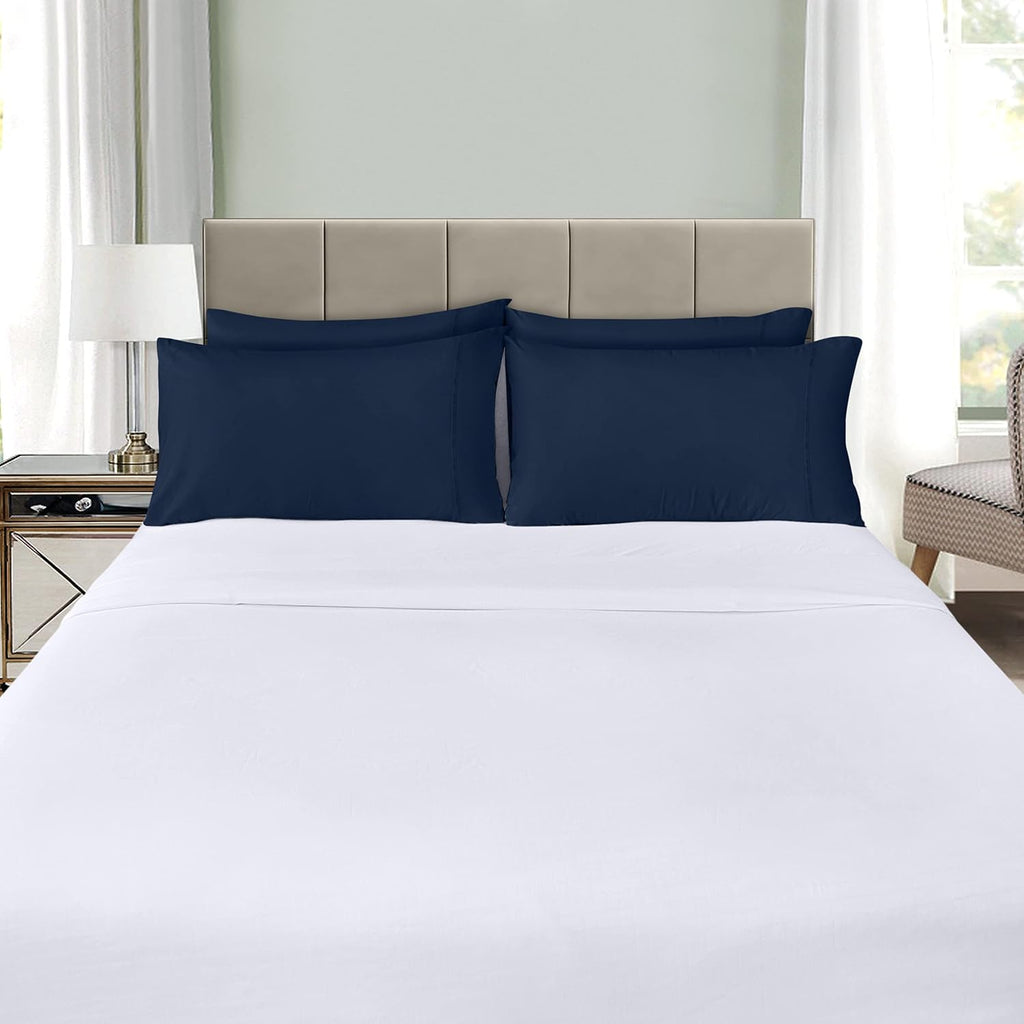 Utopia Bedding King Pillow Cases - Soft Brushed Microfiber - 4 Pack, Navy - 20 x 40 Inches