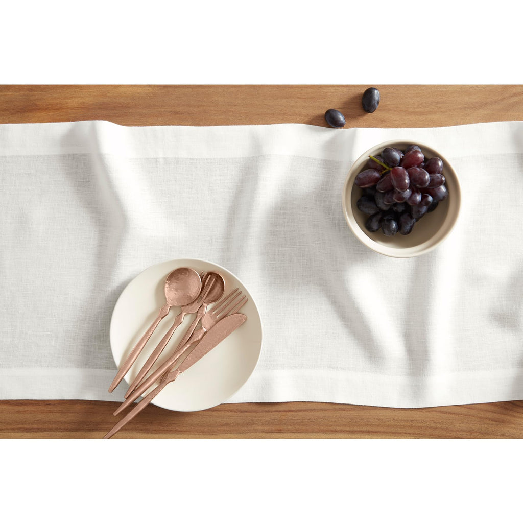 Solino Home Linen White Table Runner 90 Inches Long - 100% Pure Linen 14 x 90 Inch Table Runner for Dining, Winter, Mothers Day, Spring, Easter - Sonoma