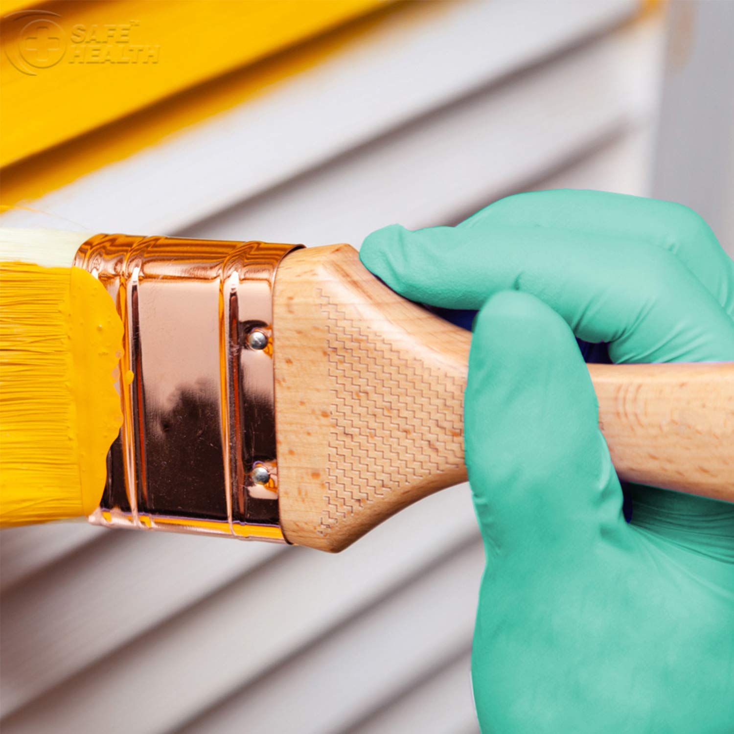 Safe Health Aloegenii HD Green Vinyl Disposable Gloves, Aloe Vera Coated, 5.5 mil, Case of 1000, Large, Latex Free, Powder Free, Cleaning, Food Service, Office, Janitorial