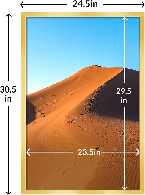 LaVie Home 24x30 Gold Picture Frame - HD Plexiglas Wall Display Frame for Vertical/Horizontal Use
