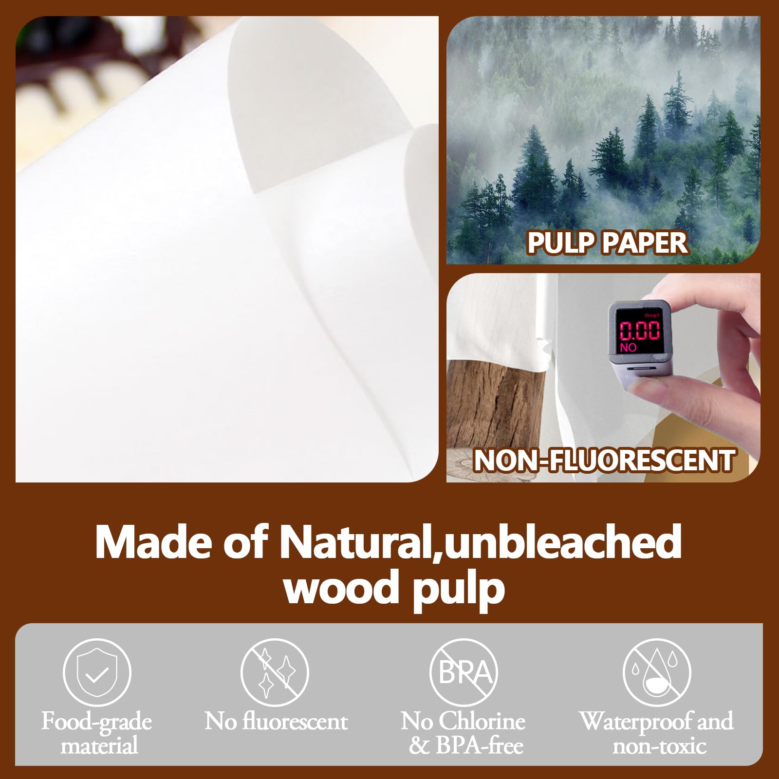 200PCS Thickened Precut Parchment Paper Sheets,12×16 In Heavy Duty Non-Toxic & Unbleached Parchment Baking Paper, Parchment Paper for Baking, Grilling, Comes in Convenient Packaging