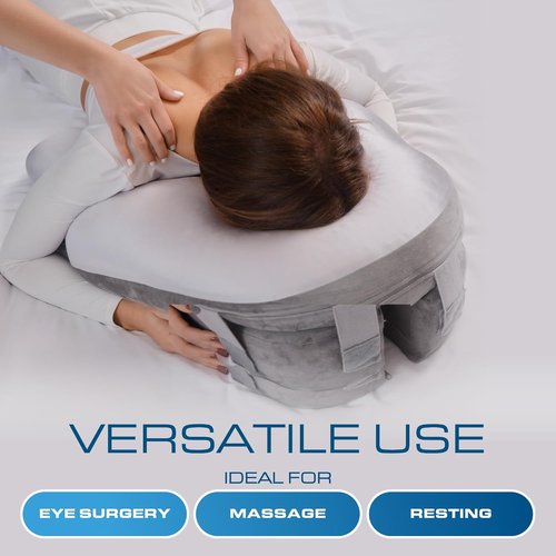Kolbs Face Down Pillow - Post Eye Surgery Vitrectomy | Dual-Sided Warm & Cool Memory Foam, Washable Cover