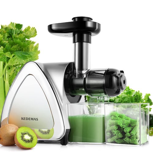 Kedemas Portable Hand Juicer,Juicer Machines with Reverse Function,Low Noise Electric Cold Press Juicer, High Juice Yield,BPA Free 150W,Easy to Clean for Vegetables and Fruits -Silver