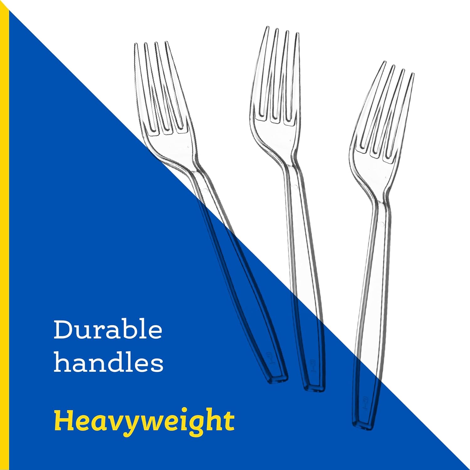 Plasticpro Heavyweight Disposable Clear Plastic Cutlery - 100 Count Forks for Convenient Dining