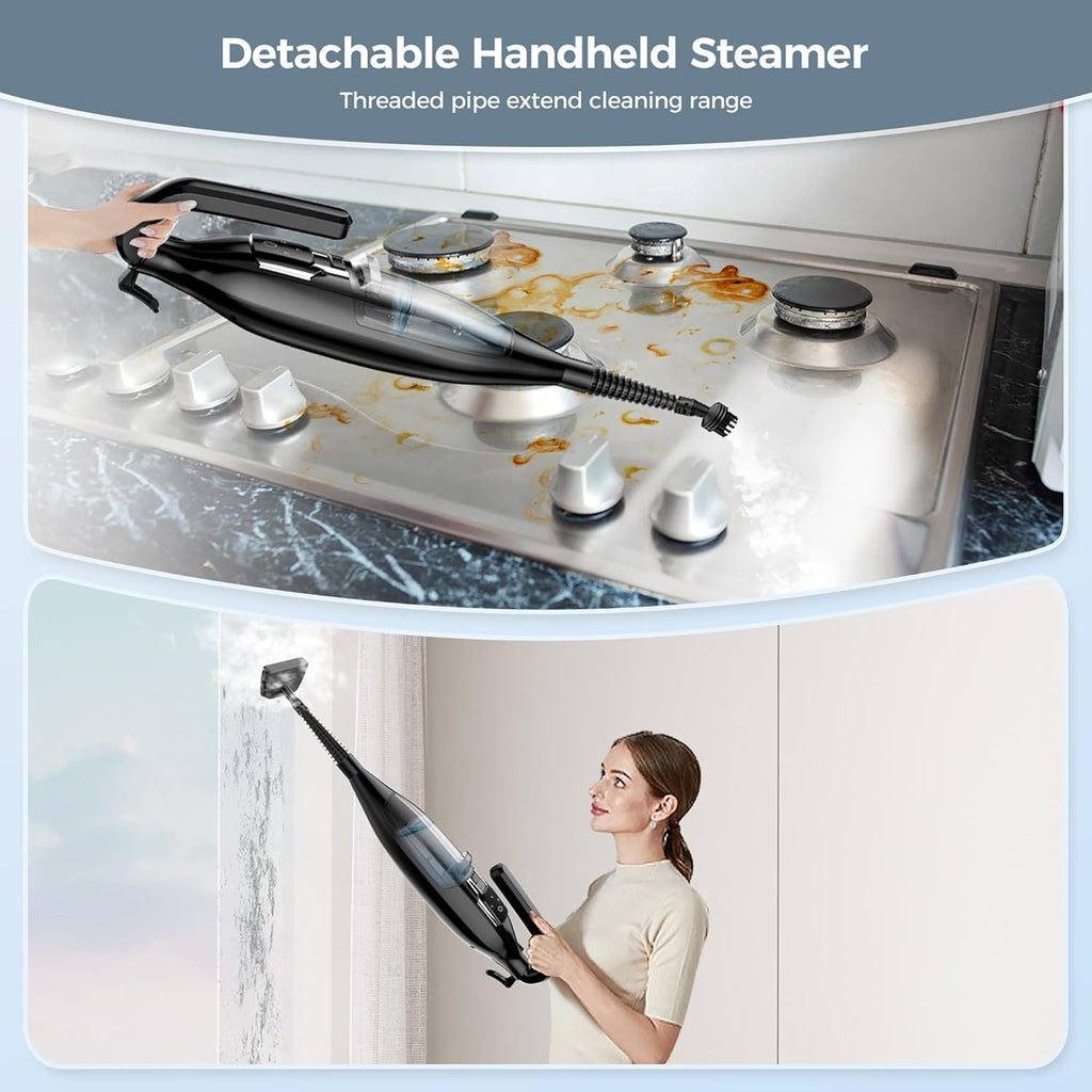 Skiennix 12-in-1 Handheld Steam Mop - Powerful Multi-Purpose Cleaner for Floors, 565ML Tank, 23FT Cord