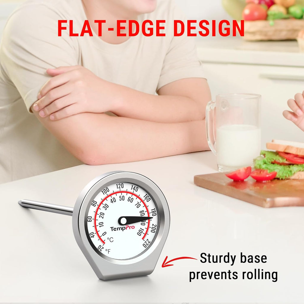 TempPro Instant Read Meat Thermometer - Portable Cooking & Grill Thermometer with Glass Lens for Steak, Turkey, Liquid