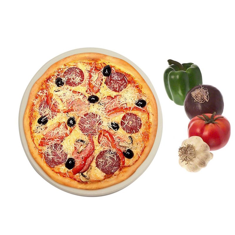 AUPLEX 14'' Pizza Stone for Oven and Grill Round Baking Stone Heavy Duty Cordierite Pizza Cooking Pan for Indoor Electric Ovens Baking Crisp Crust Pizza Bread with RV Oven Home(36cm*1.1cm)
