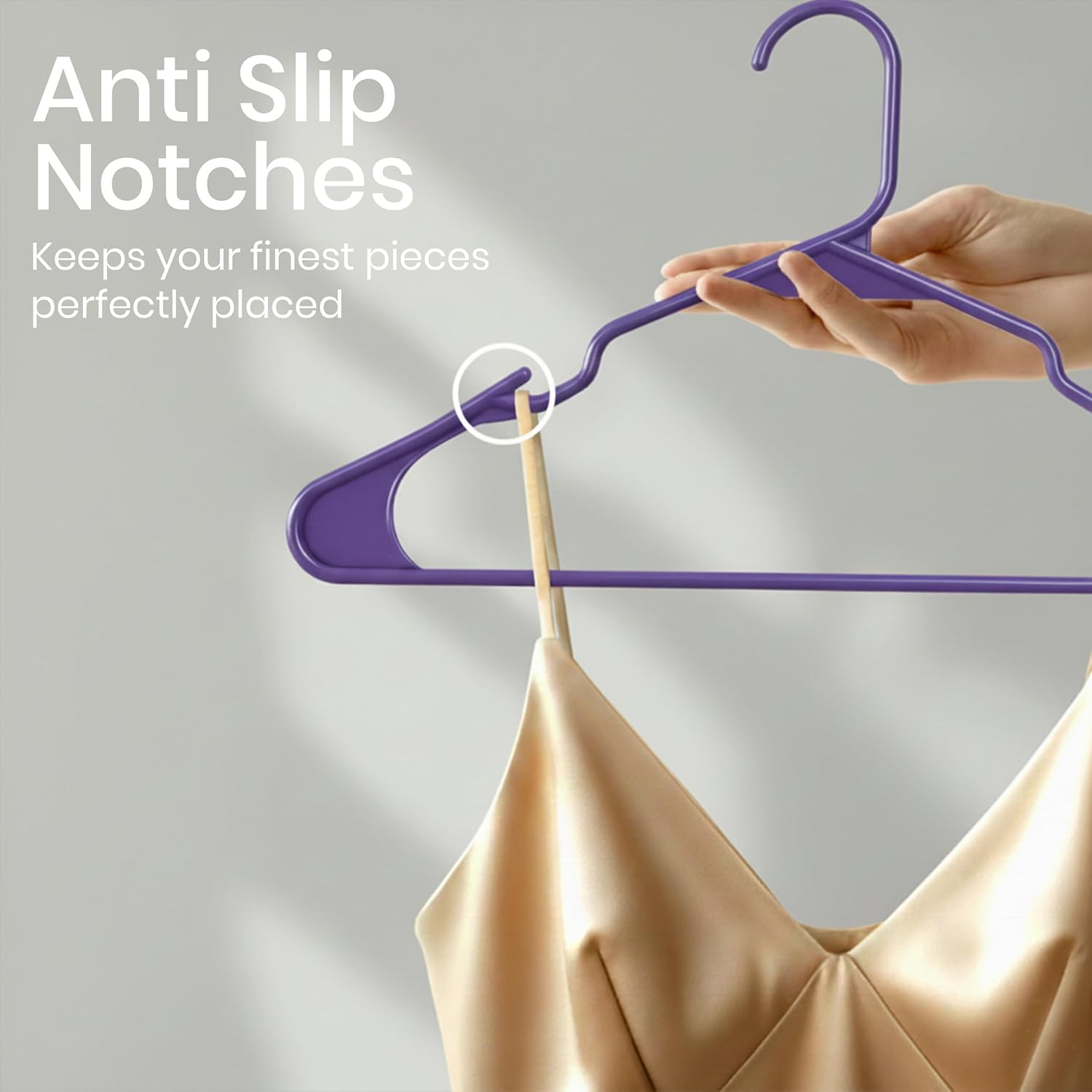 Utopia Home Plastic Hangers - Durable Space-Saving Clothes Hangers - 30 Pack in Purple