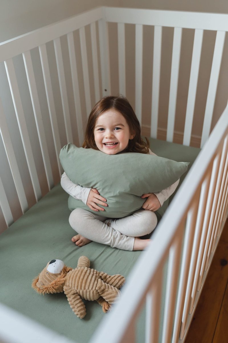 Pobibaby - 2 Pack Premium Toddler Solid Pillowcase Sized 13"x 18" - Ultra Soft Jersey Knit - Crib Pillow, Kids Pillow, Travel Pillow Case Cover (Sage Green)