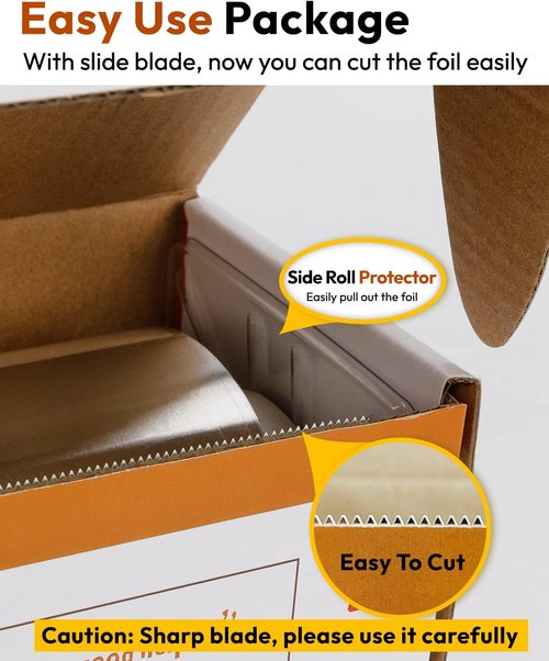 Katbite Heavy Duty Aluminum Foil Roll - 17.7 Inch Wide, 30 Micron Thick for Grilling, Baking & Catering | 525 Sq Ft