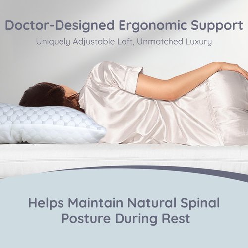 Lussi & Company Orthopedic Pillow - 20x26” Adjustable Cervical Neck Pillow for Sleeping, (Pack of 1) Ergonomic & Rectangular Memory Foam Pillow for Neck Support - Patent Pending