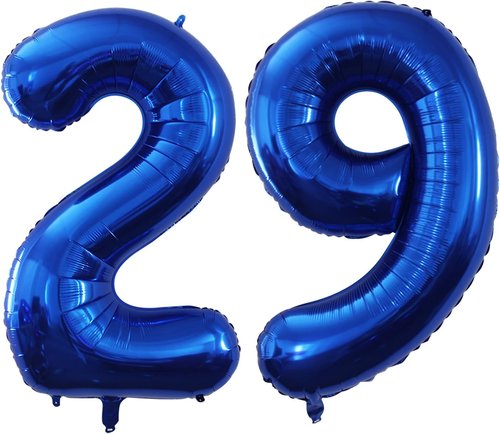 GOER 29-Inch Jumbo Foil Balloons - Perfect Decorations for 29th Birthday Parties | Blue