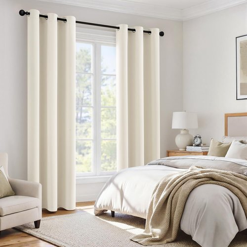 MIULEE 100% Blackout Curtains - Thermal Insulated, Noise Reducing, 96 Inch Long, 2 Panels