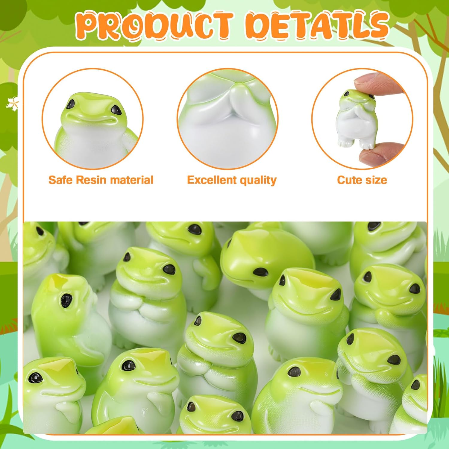 Novabright Mini Resin Frog Figurines - 30 Pcs Cute Decorations for Fairy Gardens & Home Decor