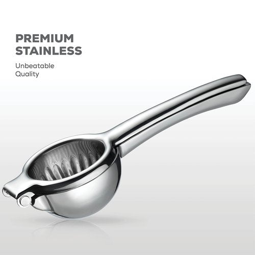 Premium Lemon Squeezer Stainless Steel - Heavy Duty Lime Squeezer, Lemon Juicer Manual With Comfortable Handle For Extracting All Juice Possible - Hand Citrus Juicer