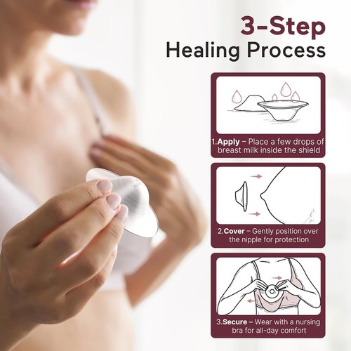 Momcozy 999 Silver Nipple Shields - Hole-Free Design for Breastfeeding Newborns | Regular Size