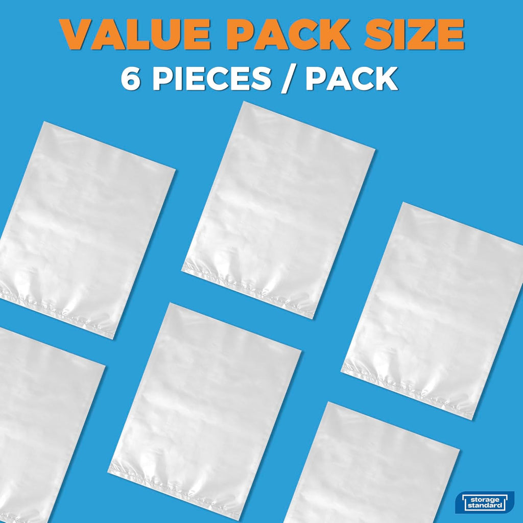 Storage Standard Large Clear Plastic Bags - Waterproof Heavy-Duty 6-Pack for Rugs & Cushions | 45 x 65 Inches