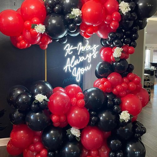 Awenztech Red Balloons - 12-Inch Latex Party Balloons | 50pcs for Baby Showers, Weddings & Birthdays