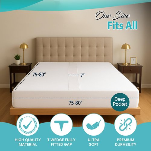 2-in-1 Bed Bridge Twin/Twin XL to King with Attached Sheet – Bed Gap Filler & Twin to King Bed Converter (Patent Pending)