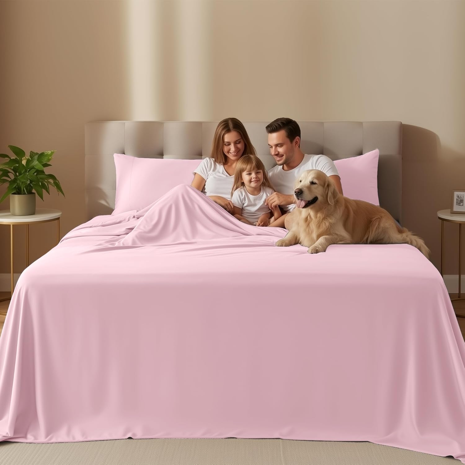 Utopia Bedding King Size Sheet Set - Soft, Breathable Microfiber | 4-Piece in Crystal Pink