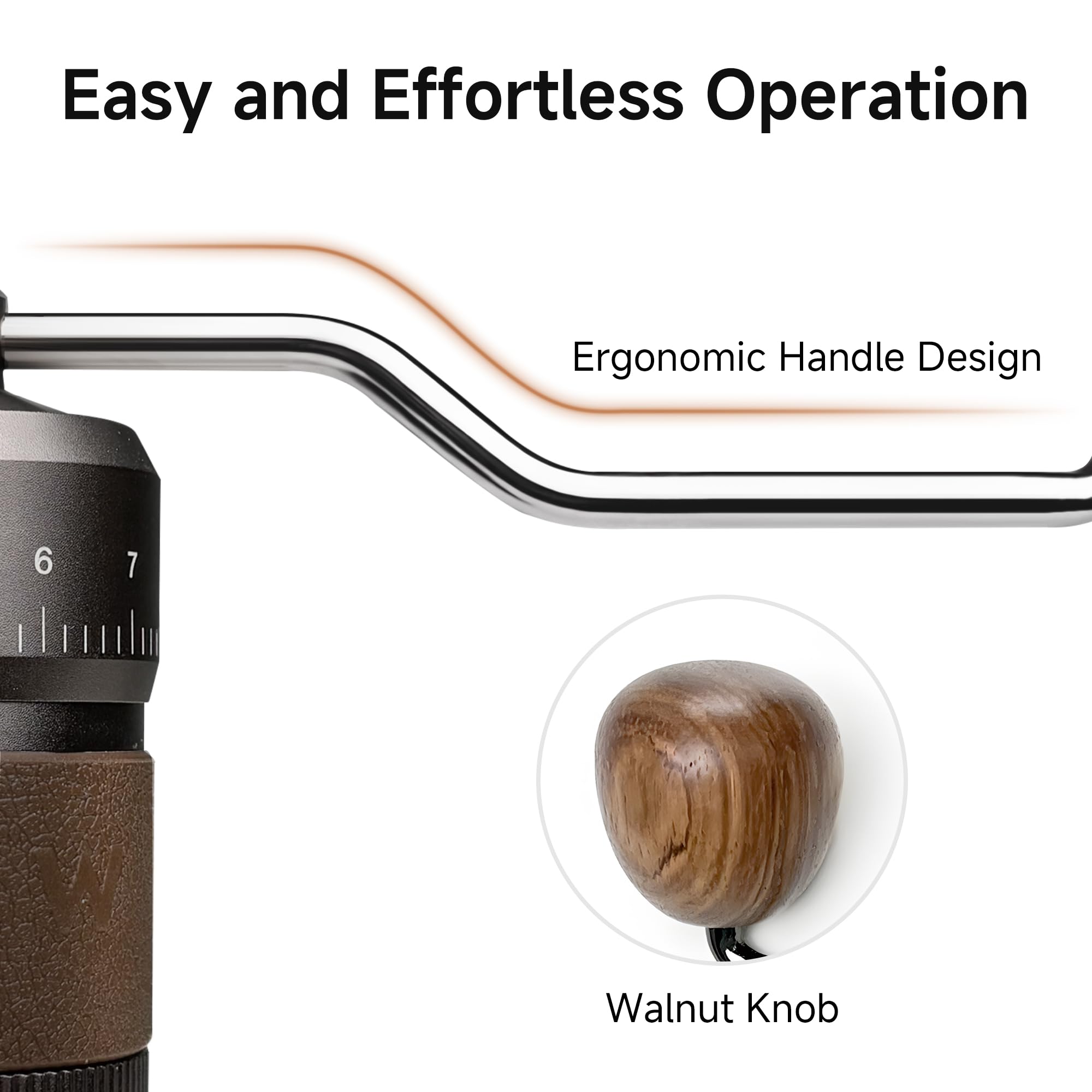 HiBREW G4B Manual Coffee Grinder with External Adjustable Dial - Aluminum Conical Burr Mill, Numerical Settings & Travel Case, Coarse to Fine Grind for Espresso Pour Over Moka Pots. 22g Capacity