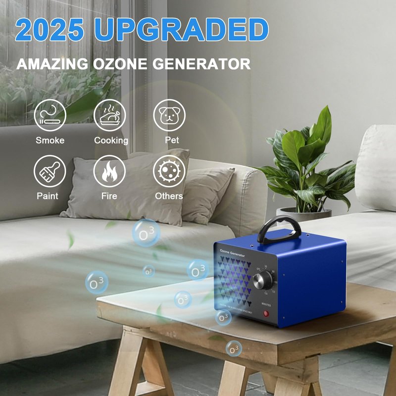 NAMOWELL Ozone Generator 170,000mg, High Capacity Ozone Machine Odor Removal Up to 6000 Sq.Ft, Ozone Odor Eliminator, Ionizer Ozonator for Smoke, Car, Basement, And Pet Room, Blue
