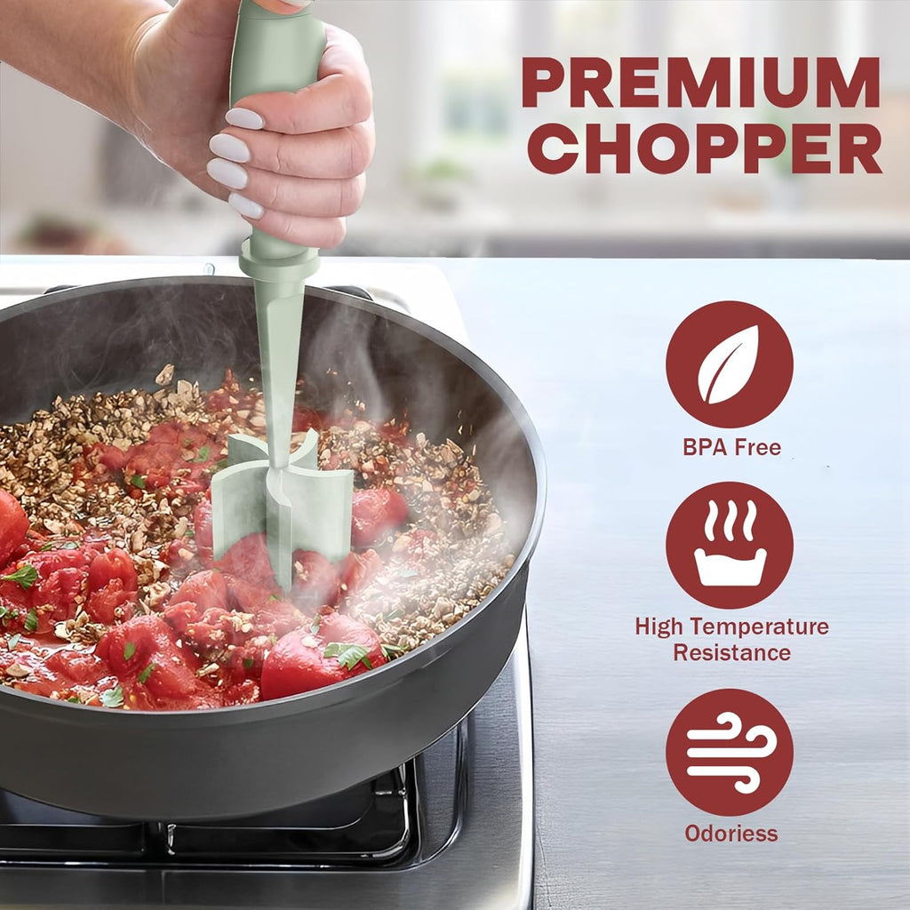 Skiennix Meat Chopper - Premium Heat Resistant Hamburger Grinder for Ground Beef | Green Color