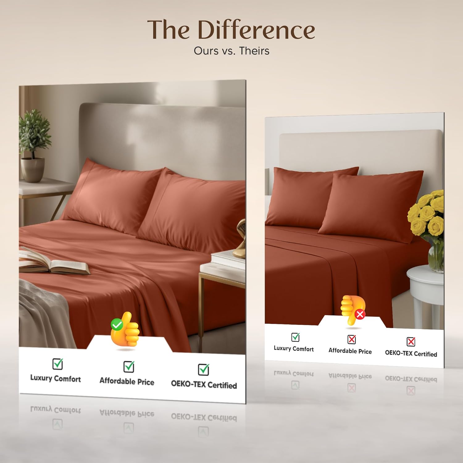 Utopia Bedding King Size Sheet Set - Soft, Breathable Microfiber | 4-Piece in Orange, Oeko Tex Certified