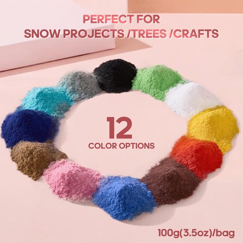 Flocking Powder by [Brand Name] - 100g Velvet Fibers for Christmas Crafts & DIY Projects | White