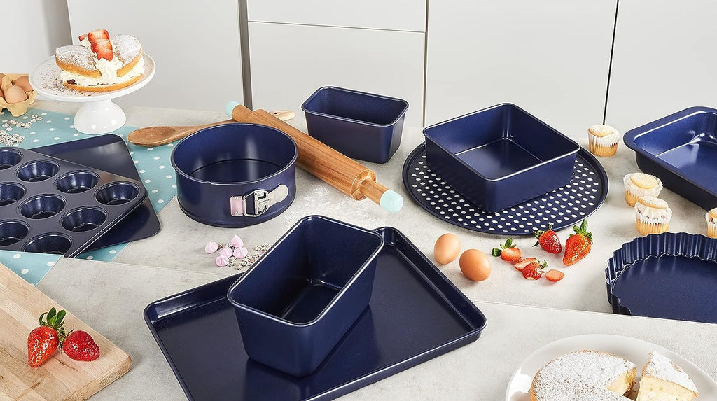 Zyliss E980192 Non-Stick Baking Sheet | Carbon Steel | Dark Blue | Baking Tin/Bakeware/Roasting | Dishwasher Safe | 5 Year Guarantee