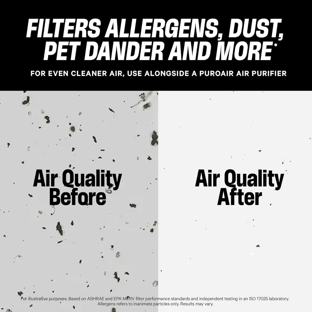 PuroAir MegaFilter - MERV 13 Activated Carbon Air Filter | Heavy-Duty 3-Layer 16x25x1 (2-Pack)