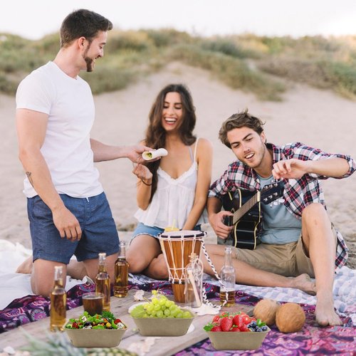 50 Pcs Natural Pulp Fiber Berry Basket, Molded Berry Basket Produce Vented Container for Strawberry Blueberry Raspberry and Vegetable Small Farmer Market Grocery Stores, Backyard Party 7.3x4.3x2.8inch