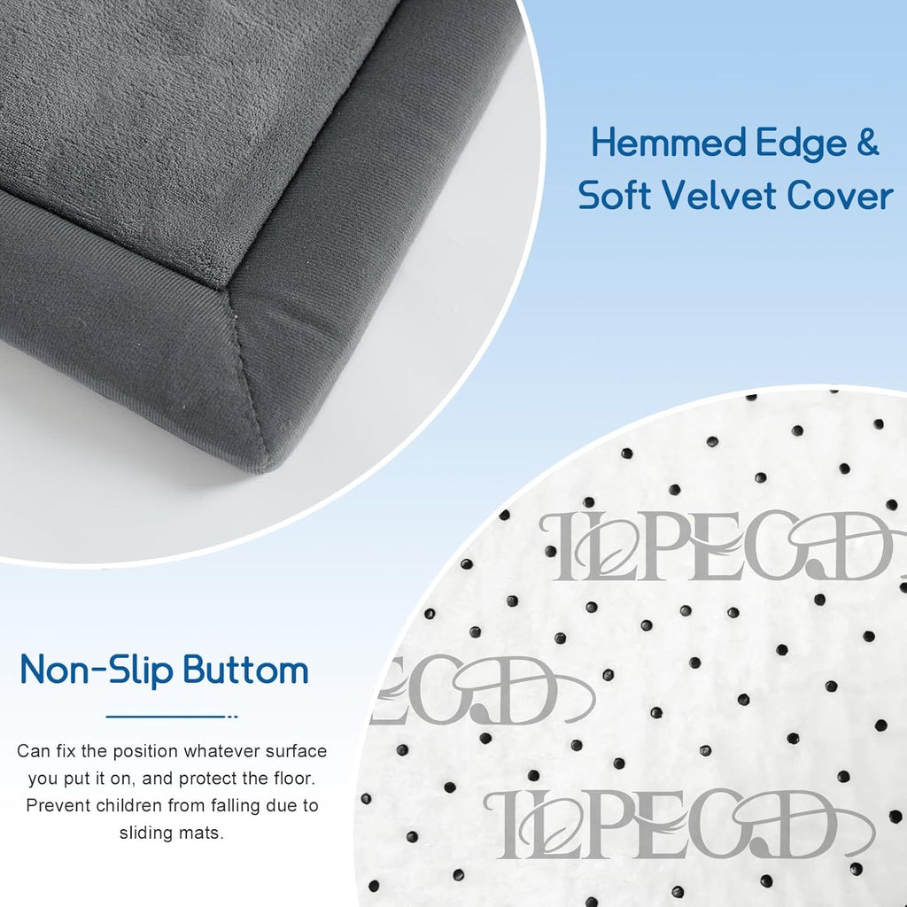 Skiennix Baby Play Mat - Soft Memory Foam Crawling Rug | 50"x50" | Grey for Infants & Toddlers
