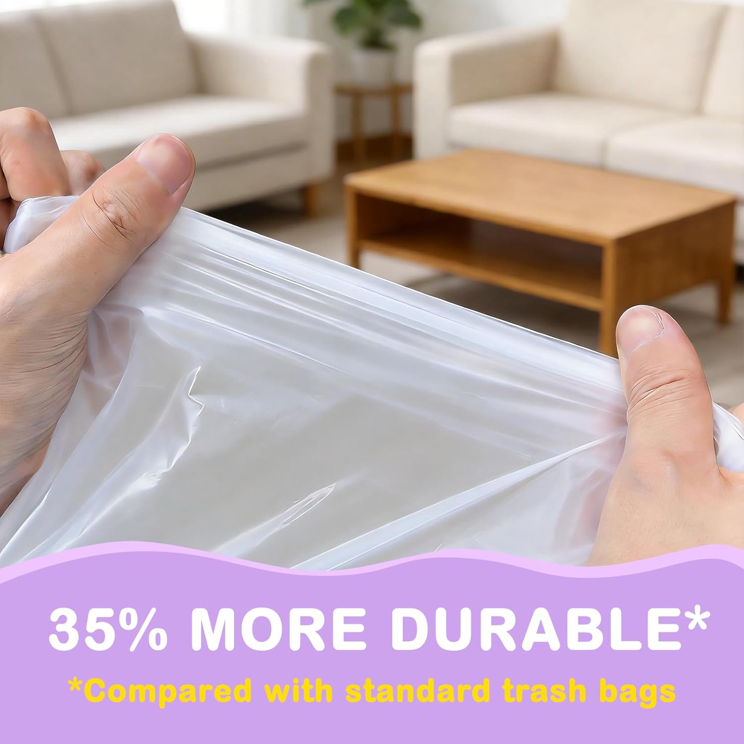 Skiennix Lavender Scented Trash Bags - 4 Gallon Odor Resistant Drawstring | 100 Count
